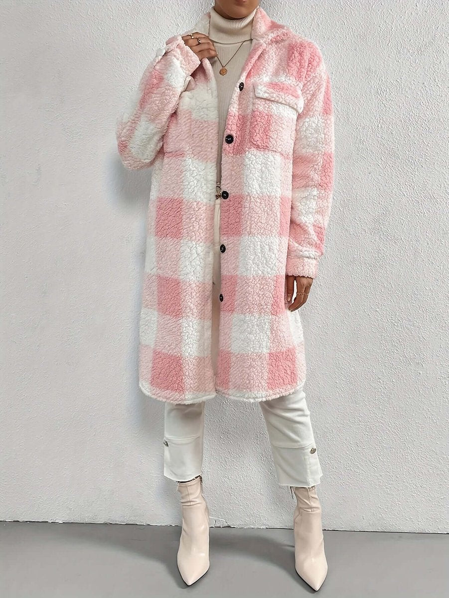 Scarlett Lange Fleece Teddyjas met Ruitprint