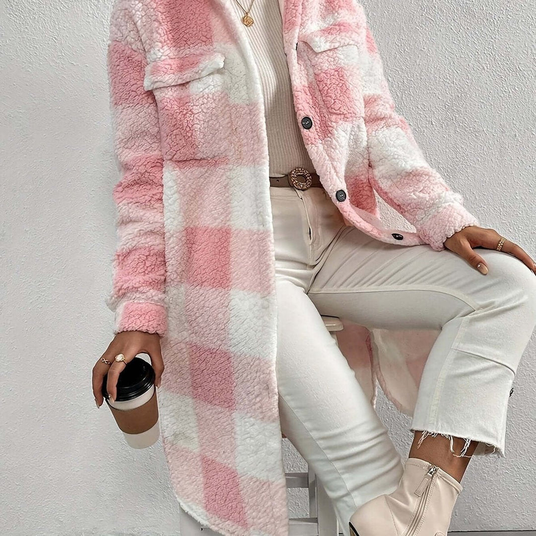 Scarlett Lange Fleece Teddyjas met Ruitprint