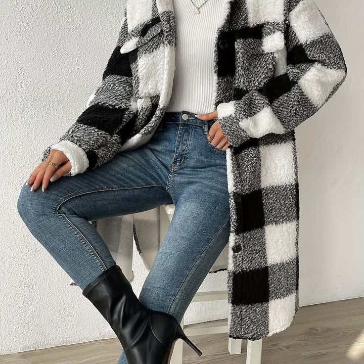 Scarlett Lange Fleece Teddyjas met Ruitprint