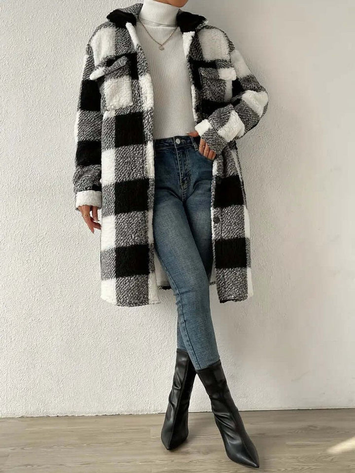 Scarlett Lange Fleece Teddyjas met Ruitprint
