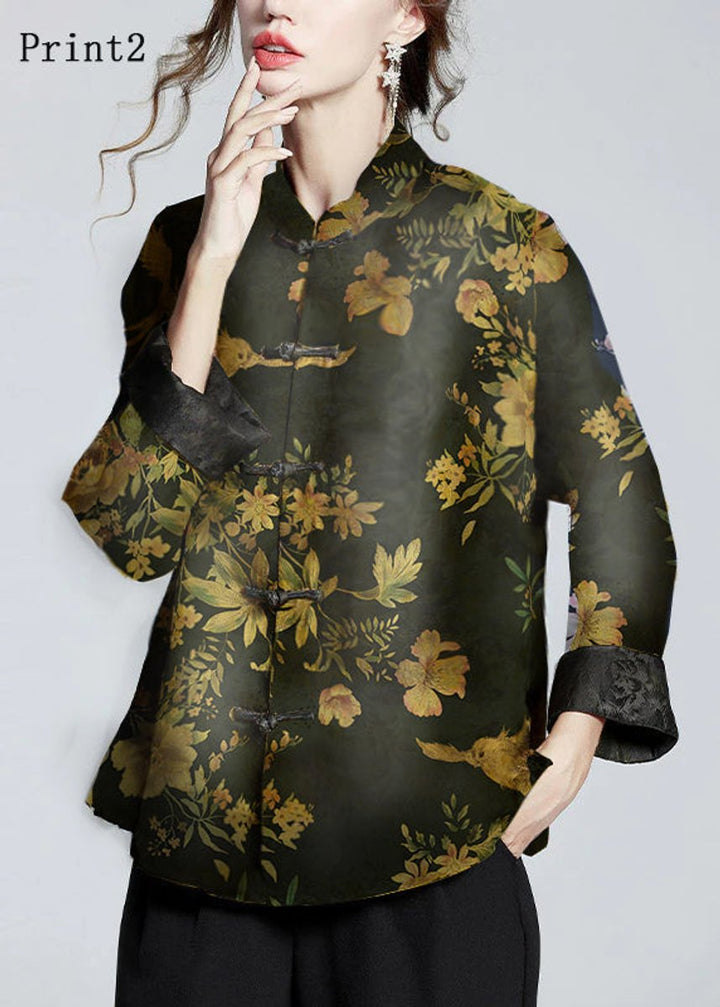 Mia Satijnen Winterjas met Bloemenprint