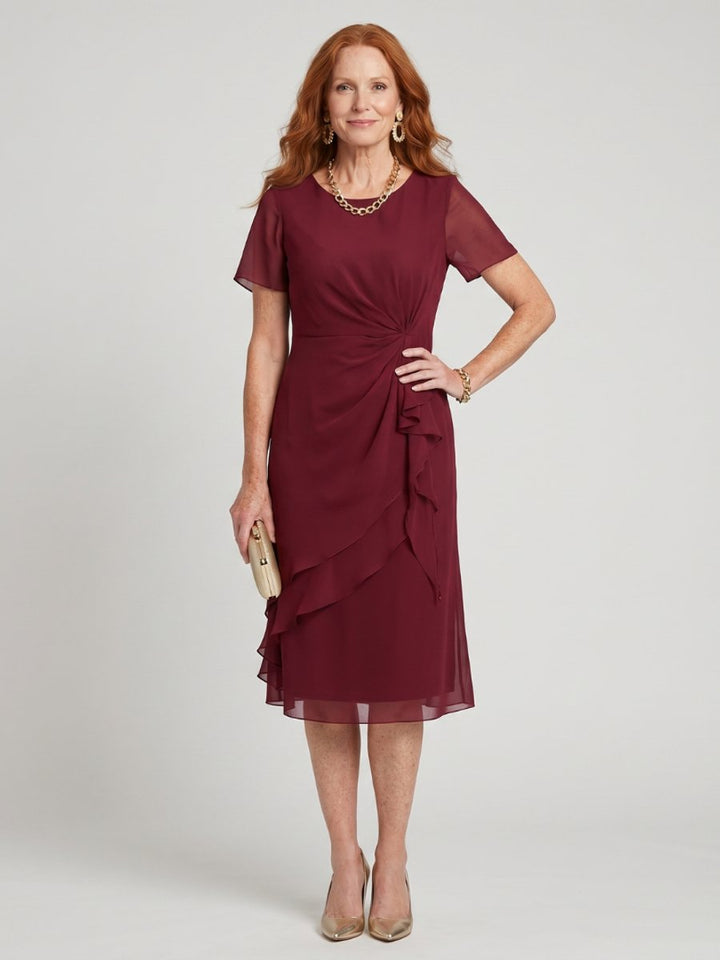Ivy Chiffon Kerstjurk met Gelaagde Rok