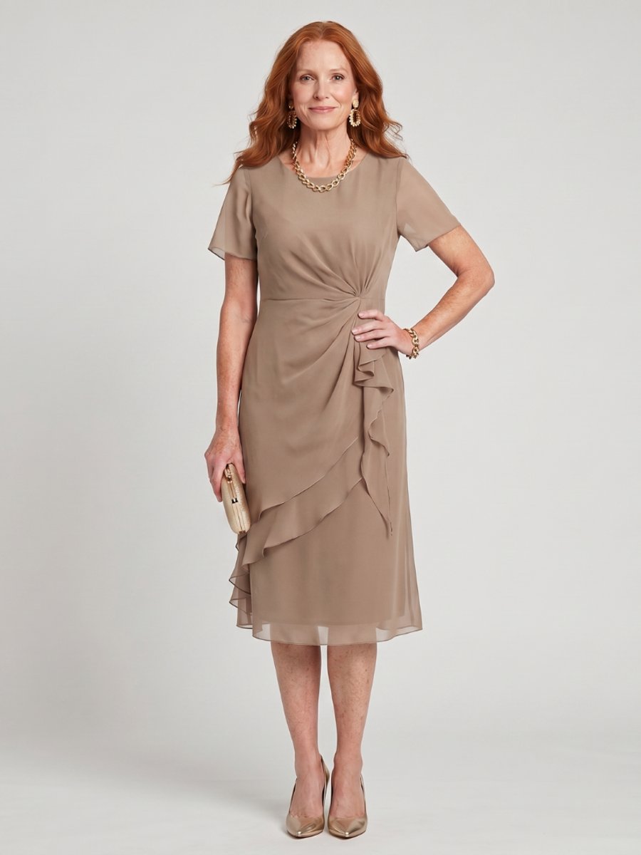 Ivy Chiffon Kerstjurk met Gelaagde Rok
