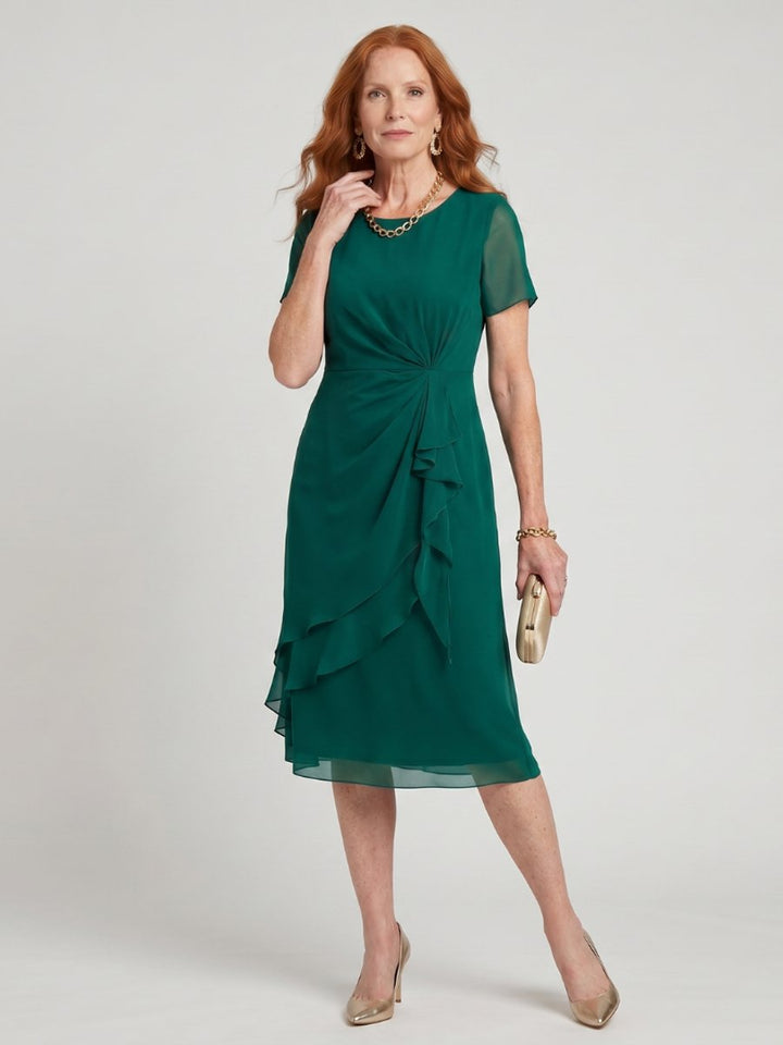 Ivy Chiffon Kerstjurk met Gelaagde Rok