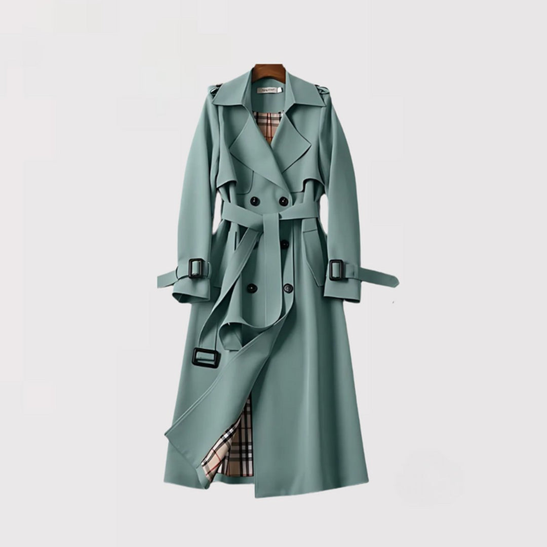 Sienna Trenchcoat met Ruitprint