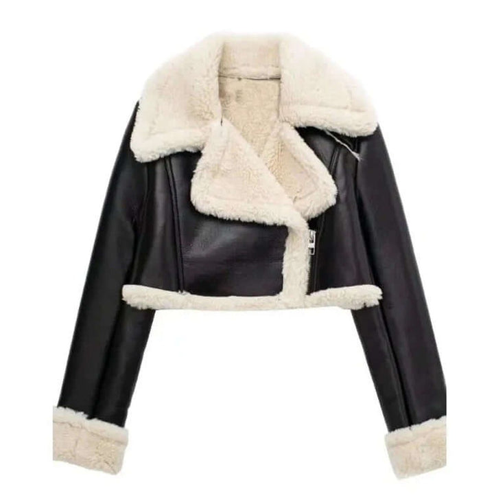 Florence Cropped Schapenvacht Leren Jas