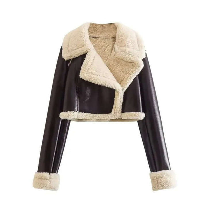 Florence Cropped Schapenvacht Leren Jas
