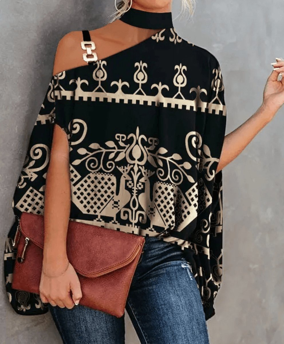 Ivy Blouse met Grafische Print