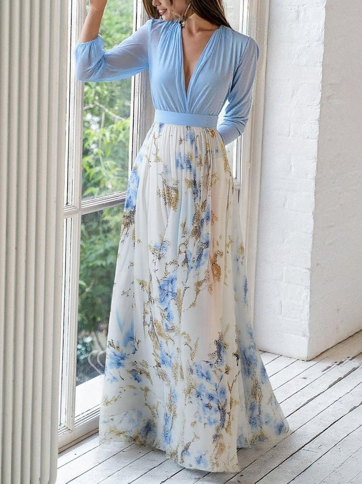 Sienna Chiffon Feestjurk met Bloemenprint