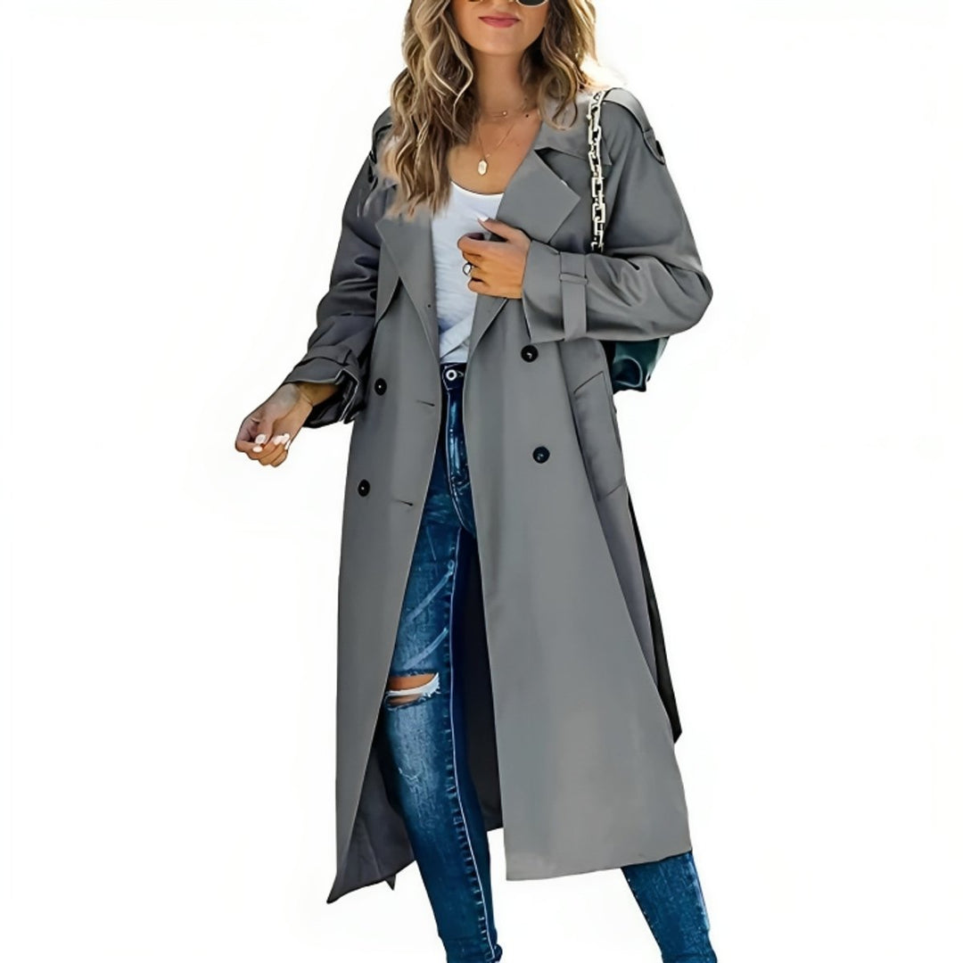 Grace Leren Trenchcoat met Knoopsluiting