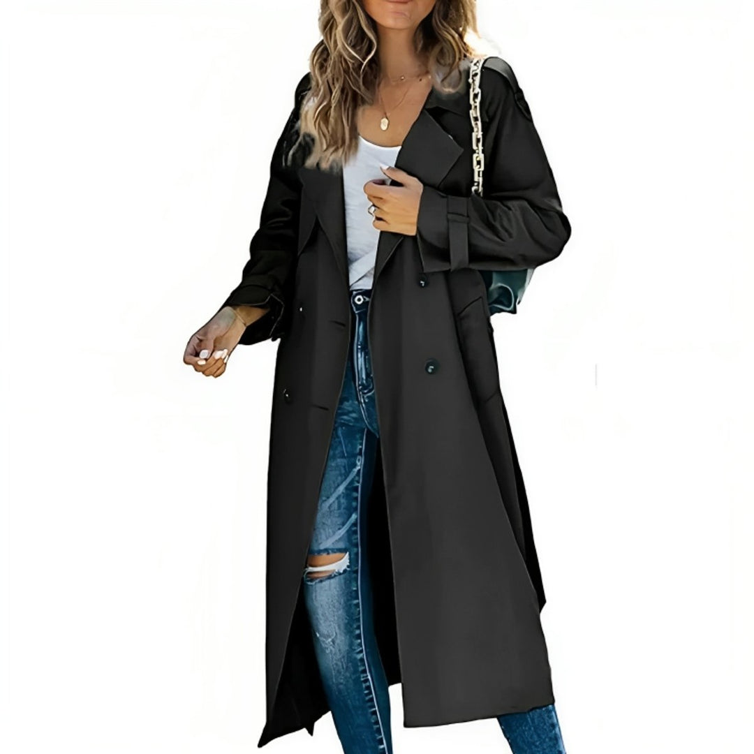 Grace Leren Trenchcoat met Knoopsluiting