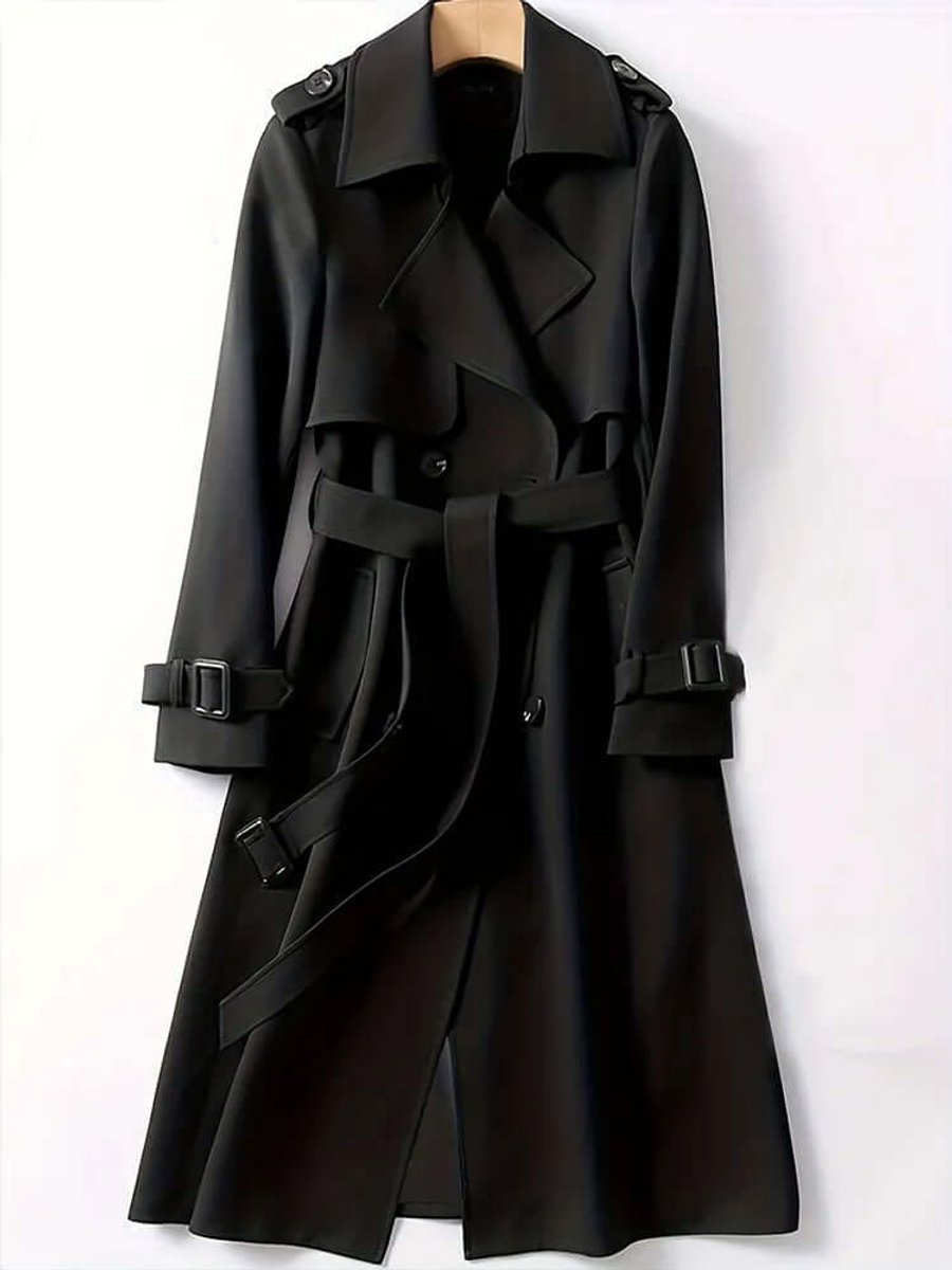 Mia Lange Trenchcoat met Knoopsluiting