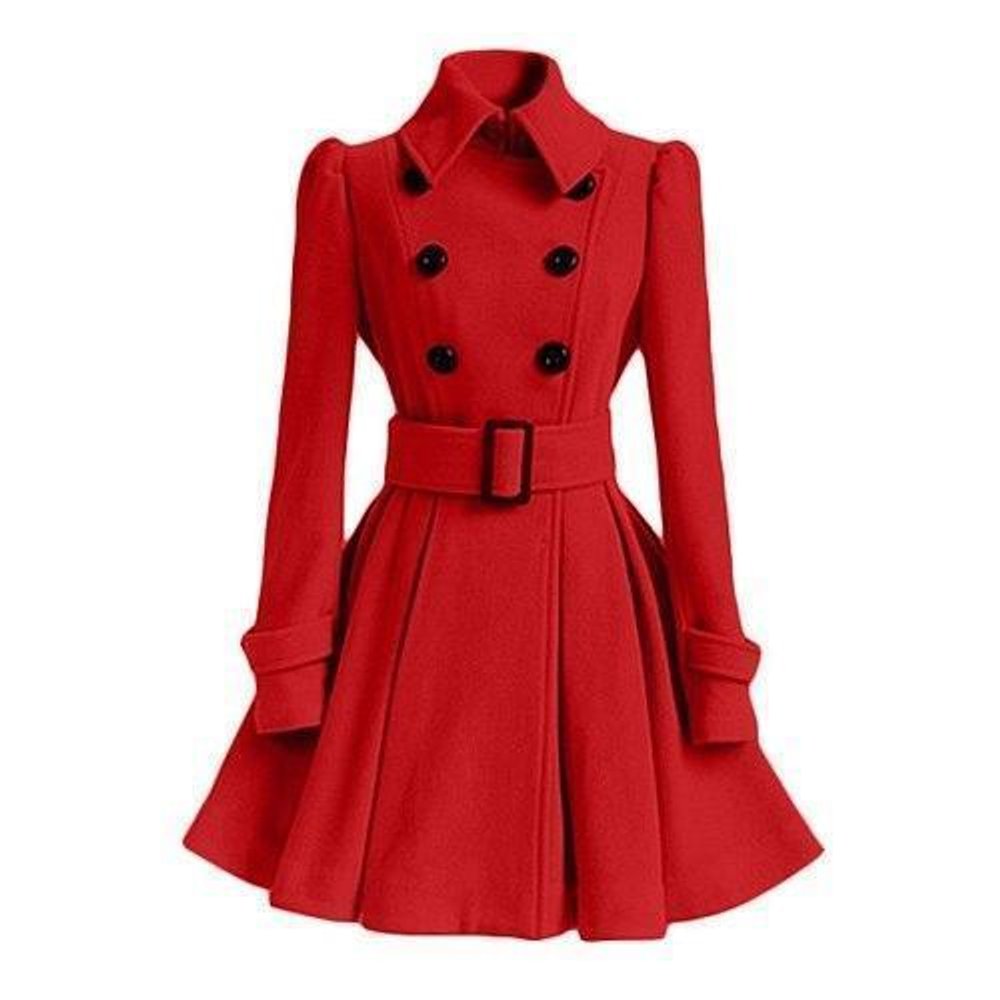 Ava Wollen Trenchcoat met Taillegordel
