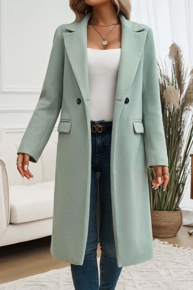 Ava Lange Wollen Trenchcoat