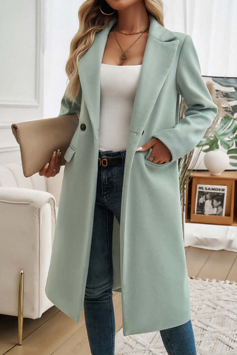 Ava Lange Wollen Trenchcoat