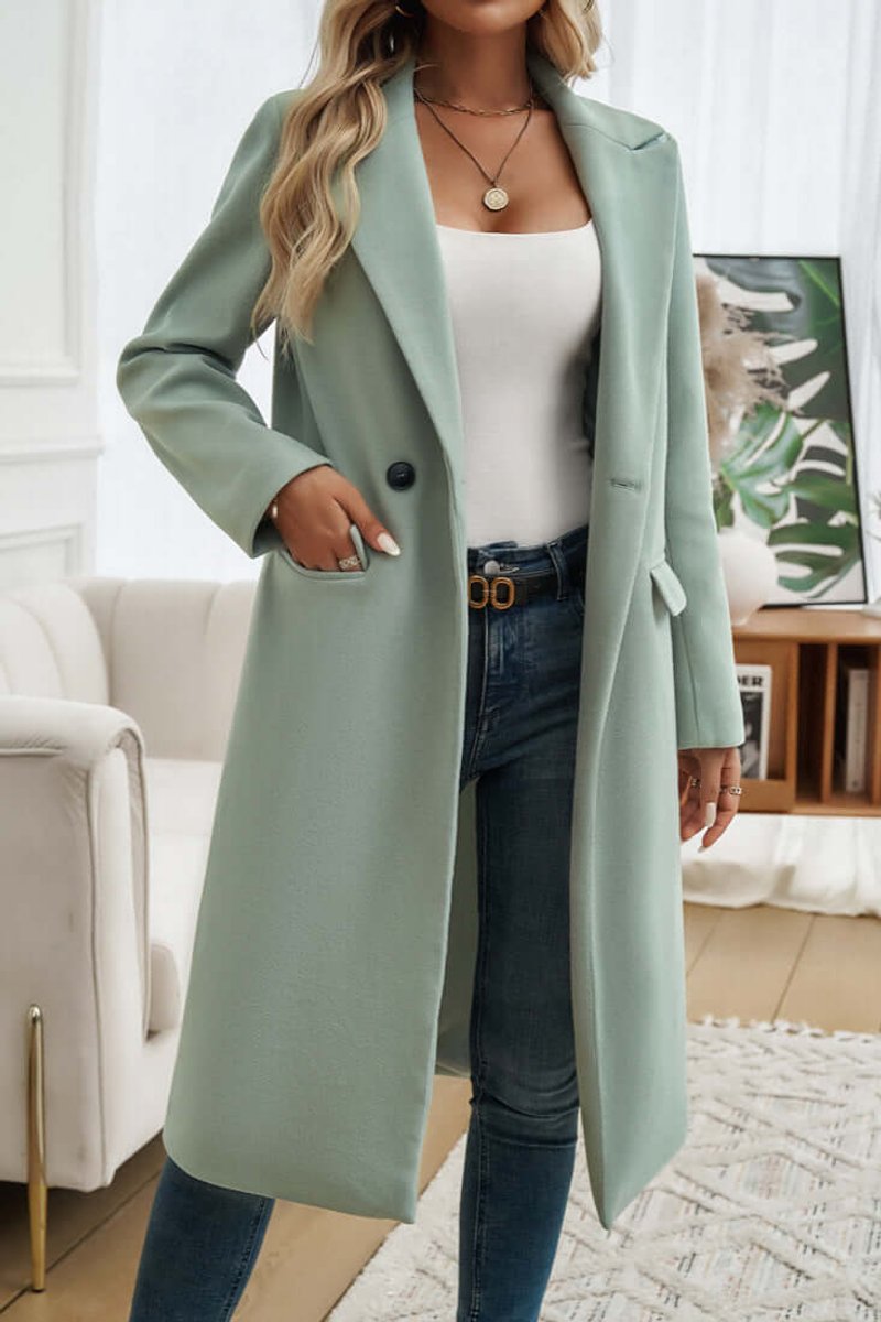 Ava Lange Wollen Trenchcoat