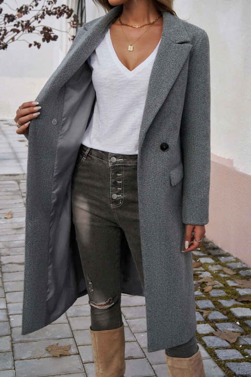 Ava Lange Wollen Trenchcoat
