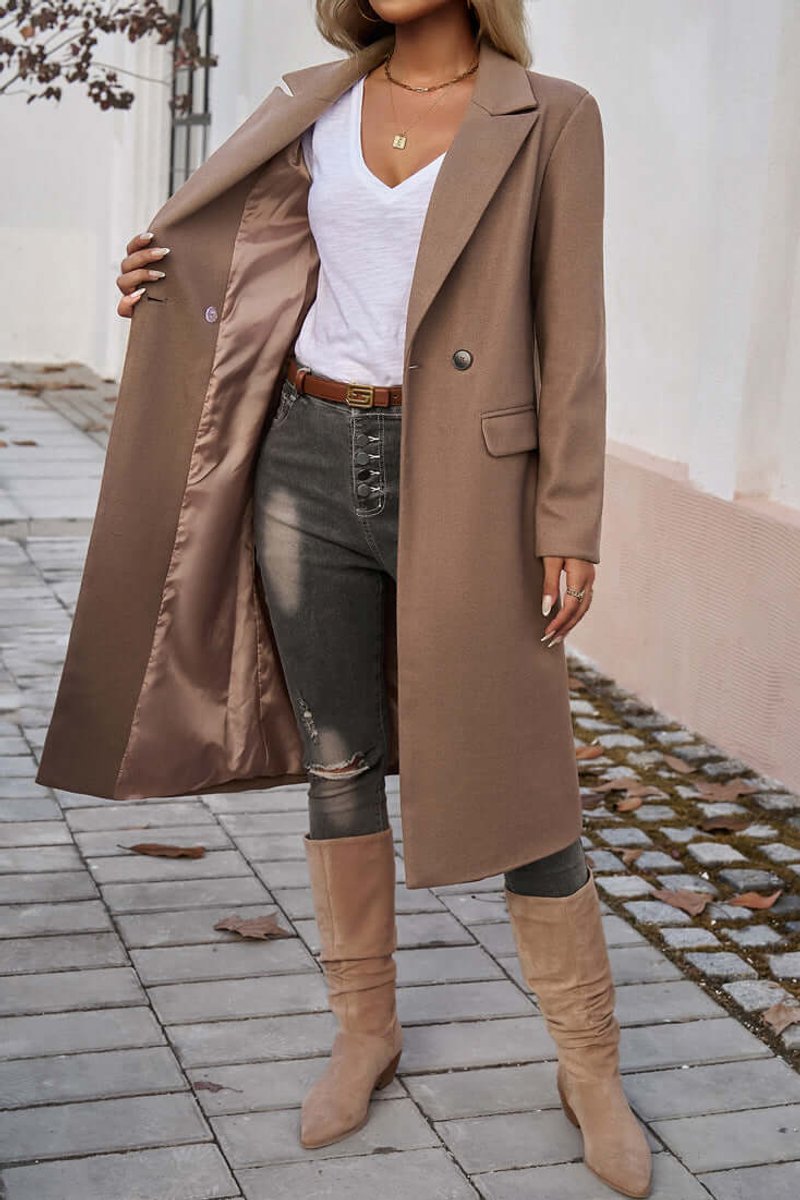 Ava Lange Wollen Trenchcoat