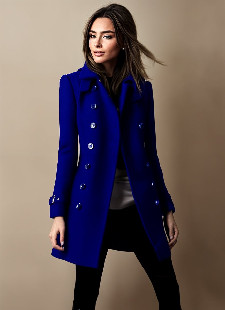 Scarlett Wollen Jas met Knoopsluiting