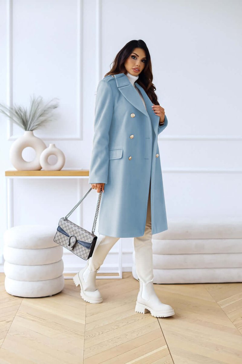 Isla Lange Wollen Trenchcoat met Reverskraag