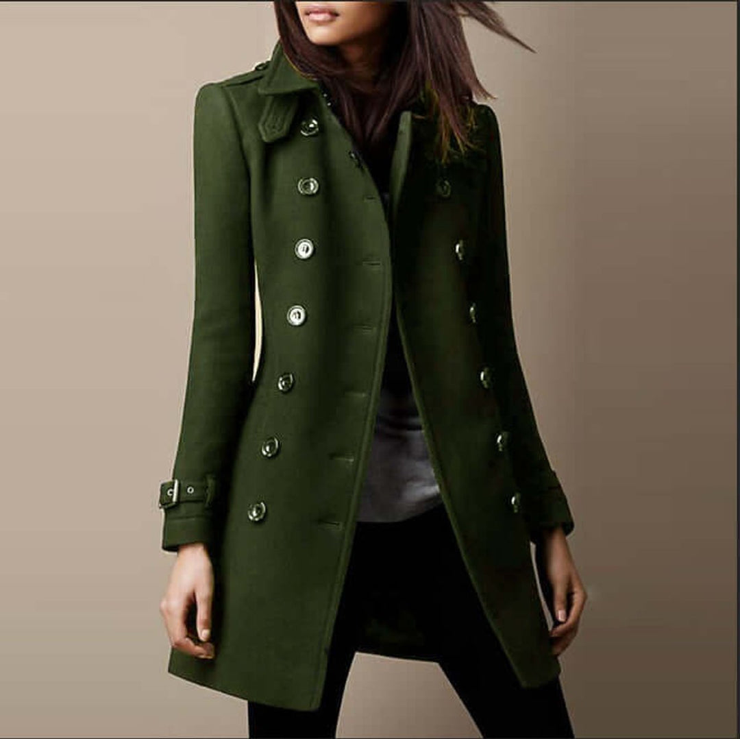 Florence Wollen Trenchcoat met Reverskraag