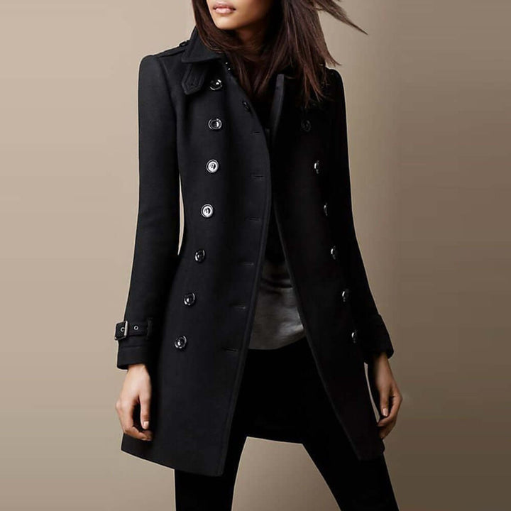 Florence Wollen Trenchcoat met Reverskraag
