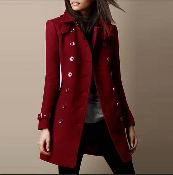 Florence Wollen Trenchcoat met Reverskraag