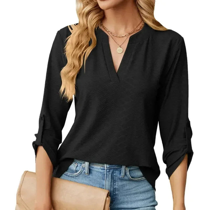 Mia Lange Blouse met V-hals