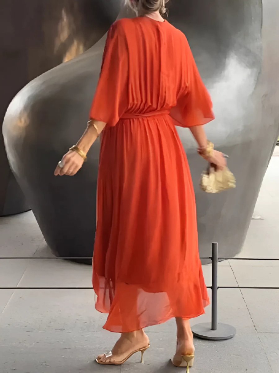 Ella Chiffon Kerstjurk met Wikkeldetail