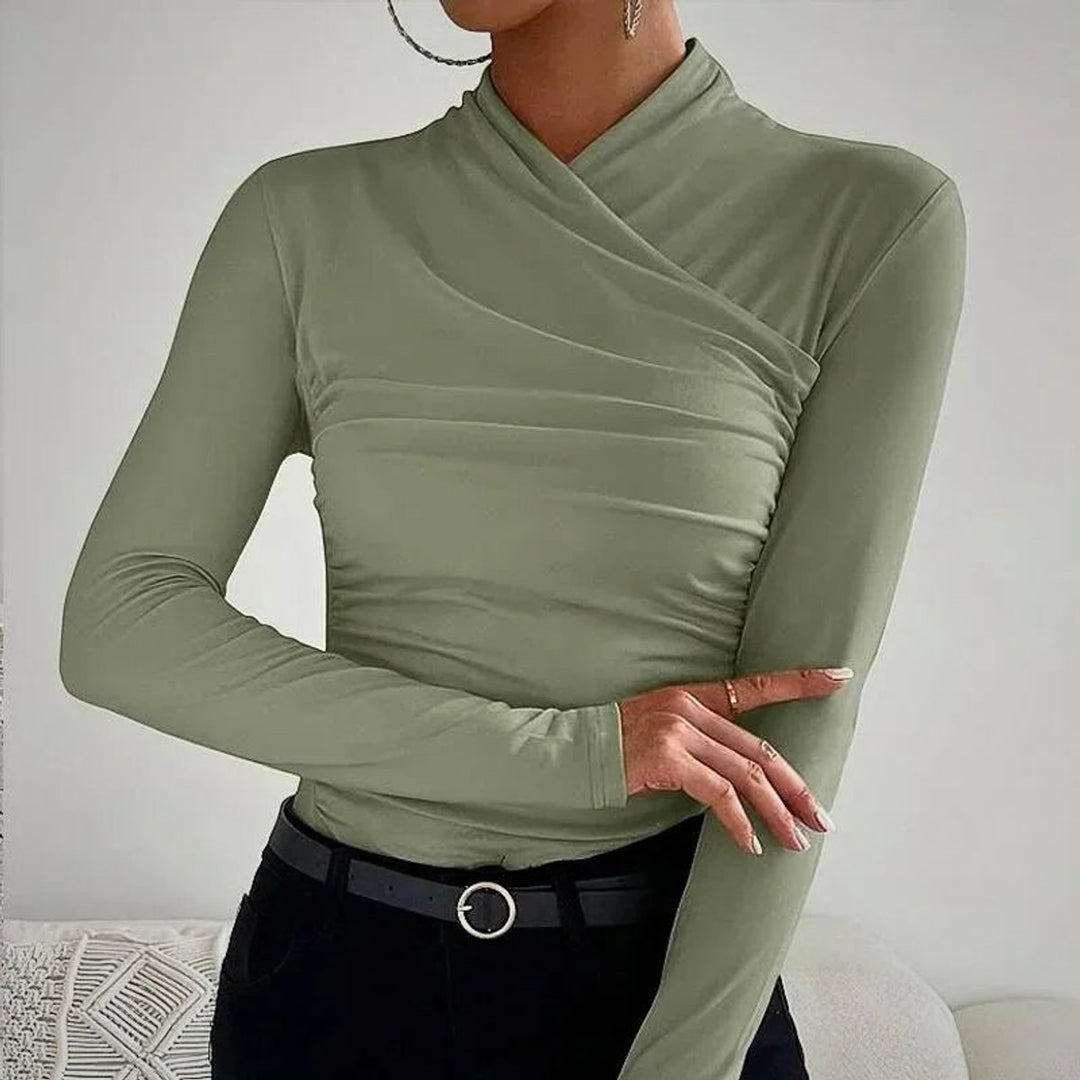 Scarlett Lange Blouse met Rolkraag