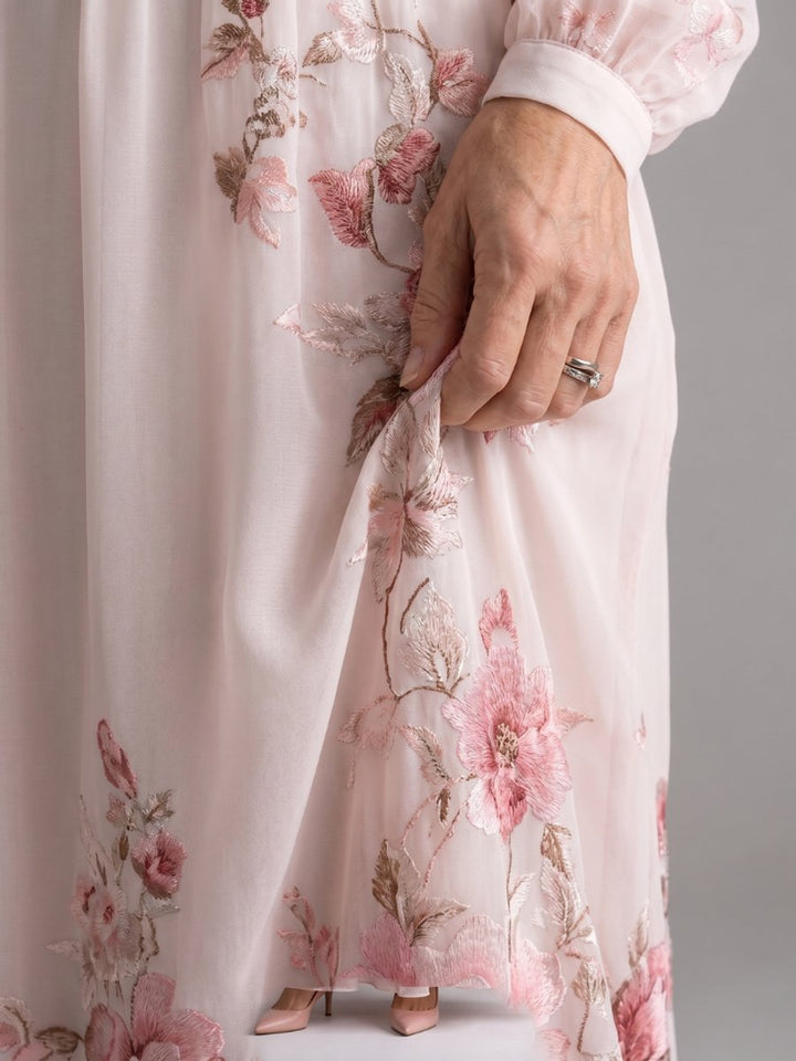 Ivy Lange Chiffon Jurk met Bloemenprint