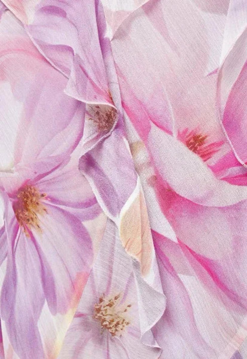 Amelia Chiffon Feestjurk met Bloemenprint