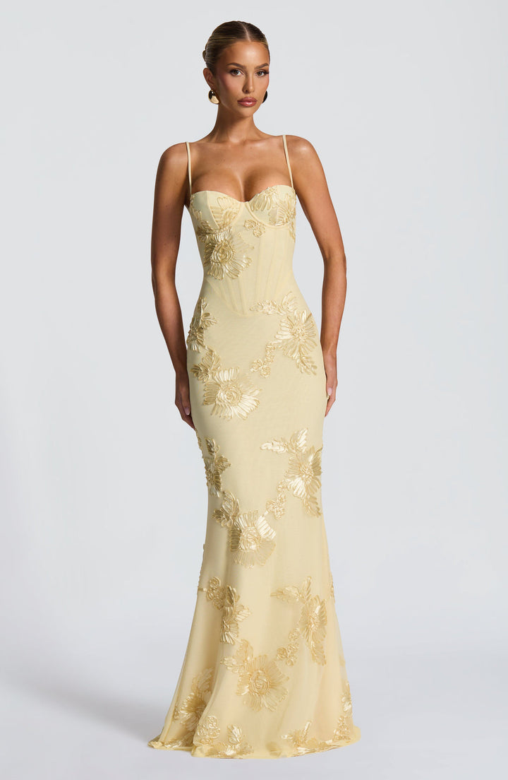 Audrey Getailleerde Maxi Jurk met Bloemenprint
