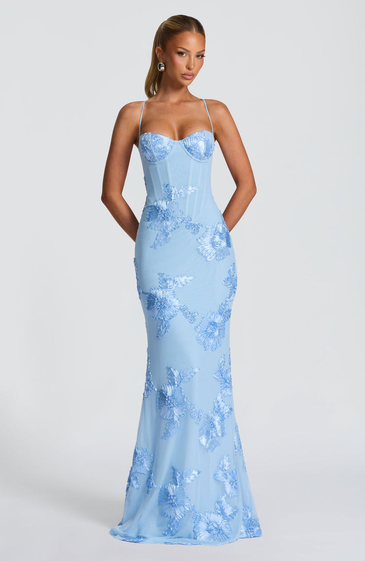 Audrey Getailleerde Maxi Jurk met Bloemenprint