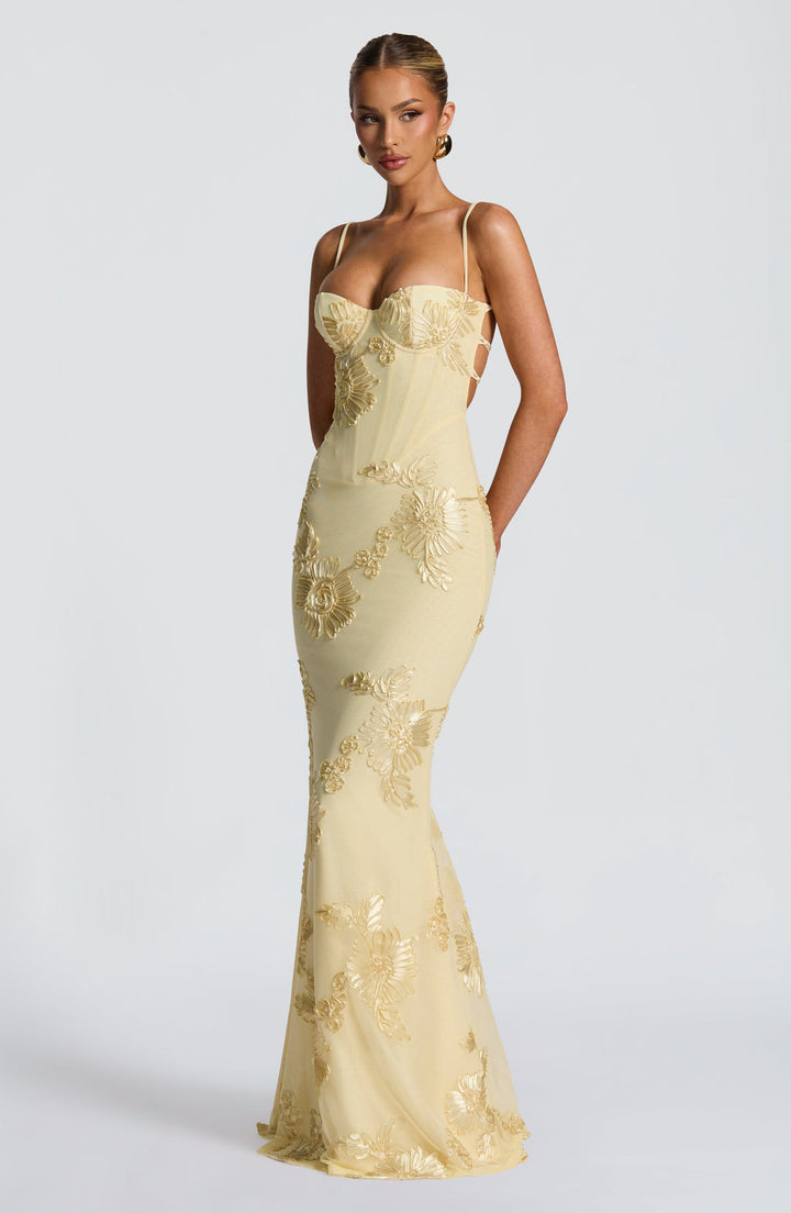 Audrey Getailleerde Maxi Jurk met Bloemenprint