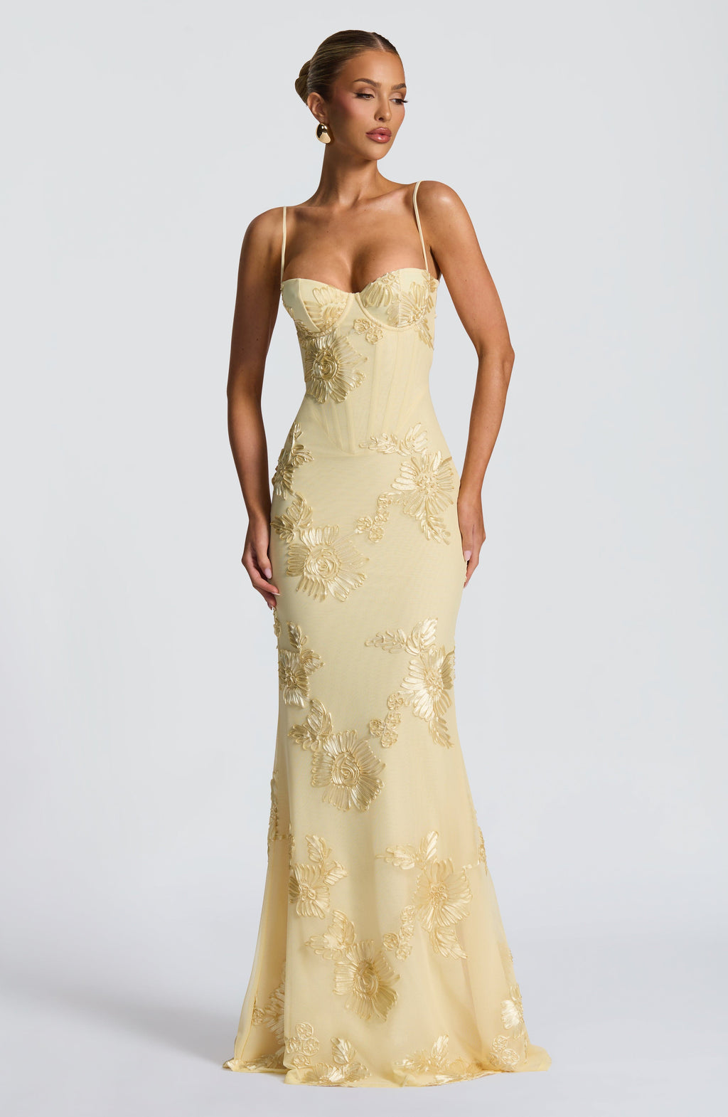 Audrey Getailleerde Maxi Jurk met Bloemenprint