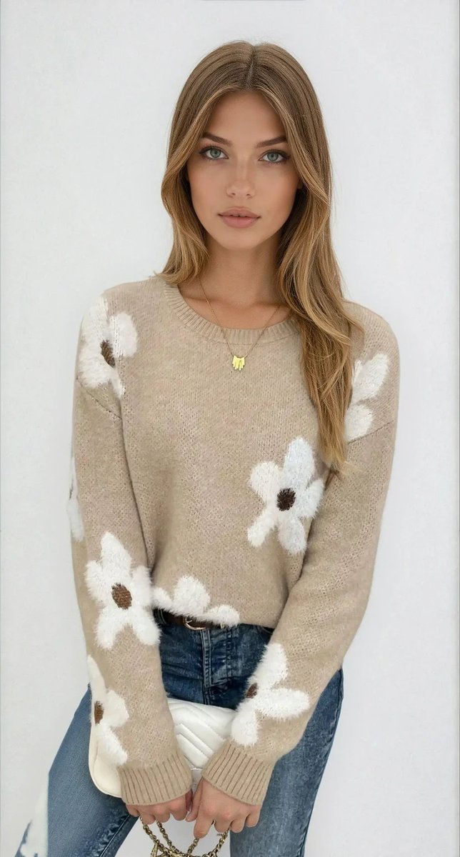 Willow Gebreide Trui met Bloemenprint