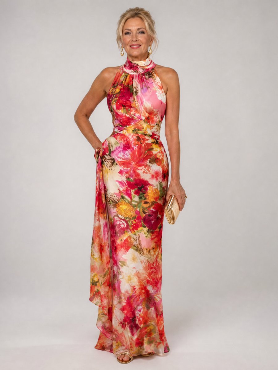 Freya Kerstjurk met Bloemenprint