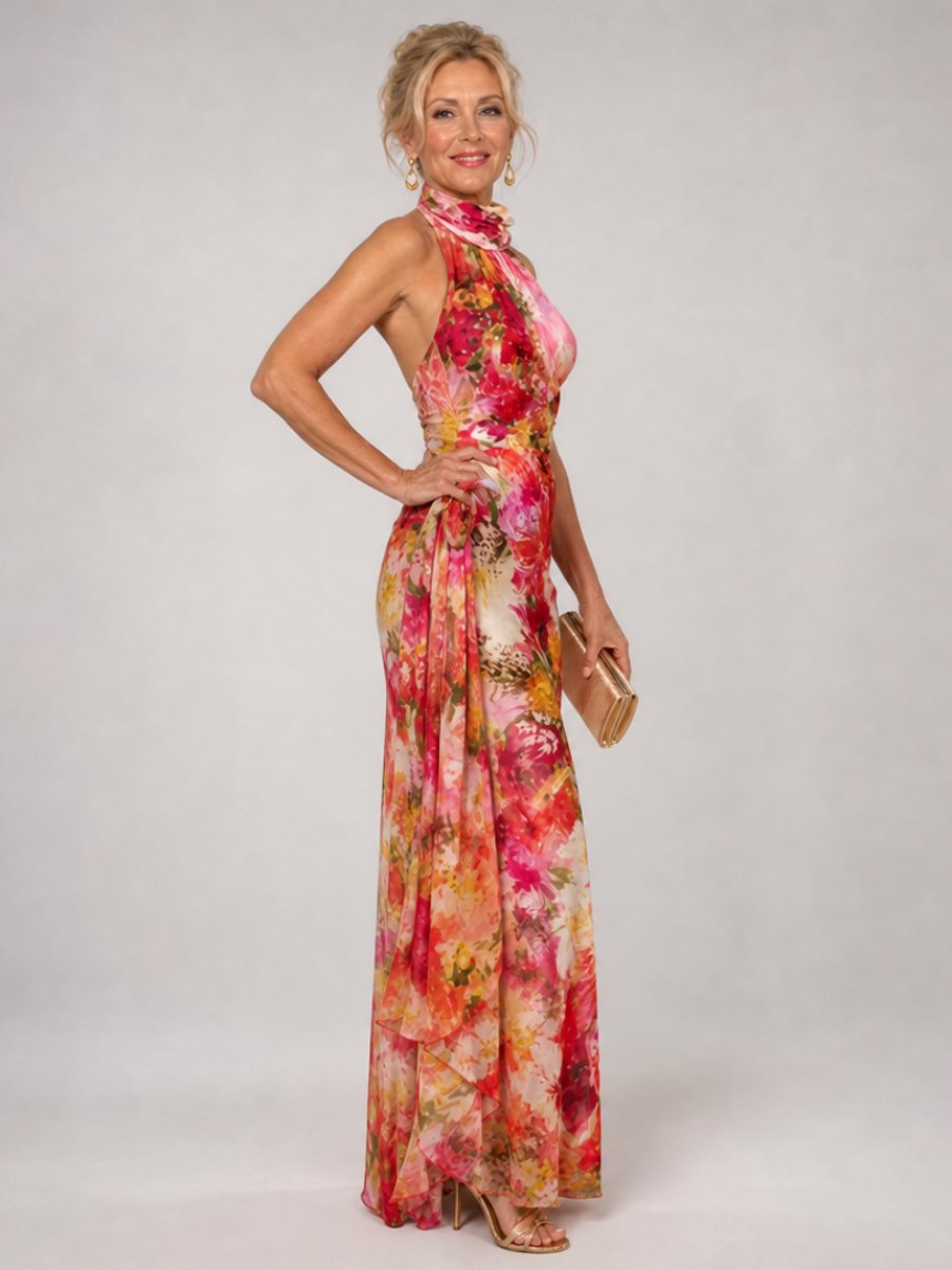Freya Kerstjurk met Bloemenprint