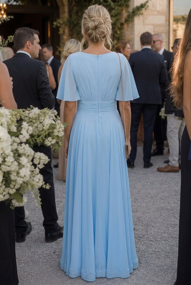Rosie Chiffon Kerstjurk met V-hals