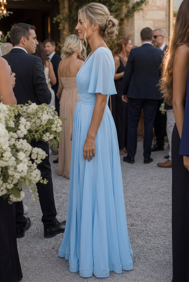 Rosie Chiffon Kerstjurk met V-hals