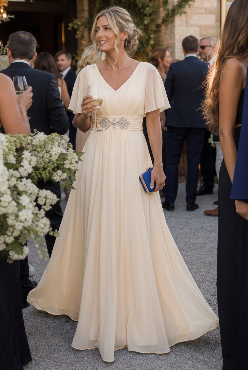 Rosie Chiffon Kerstjurk met V-hals