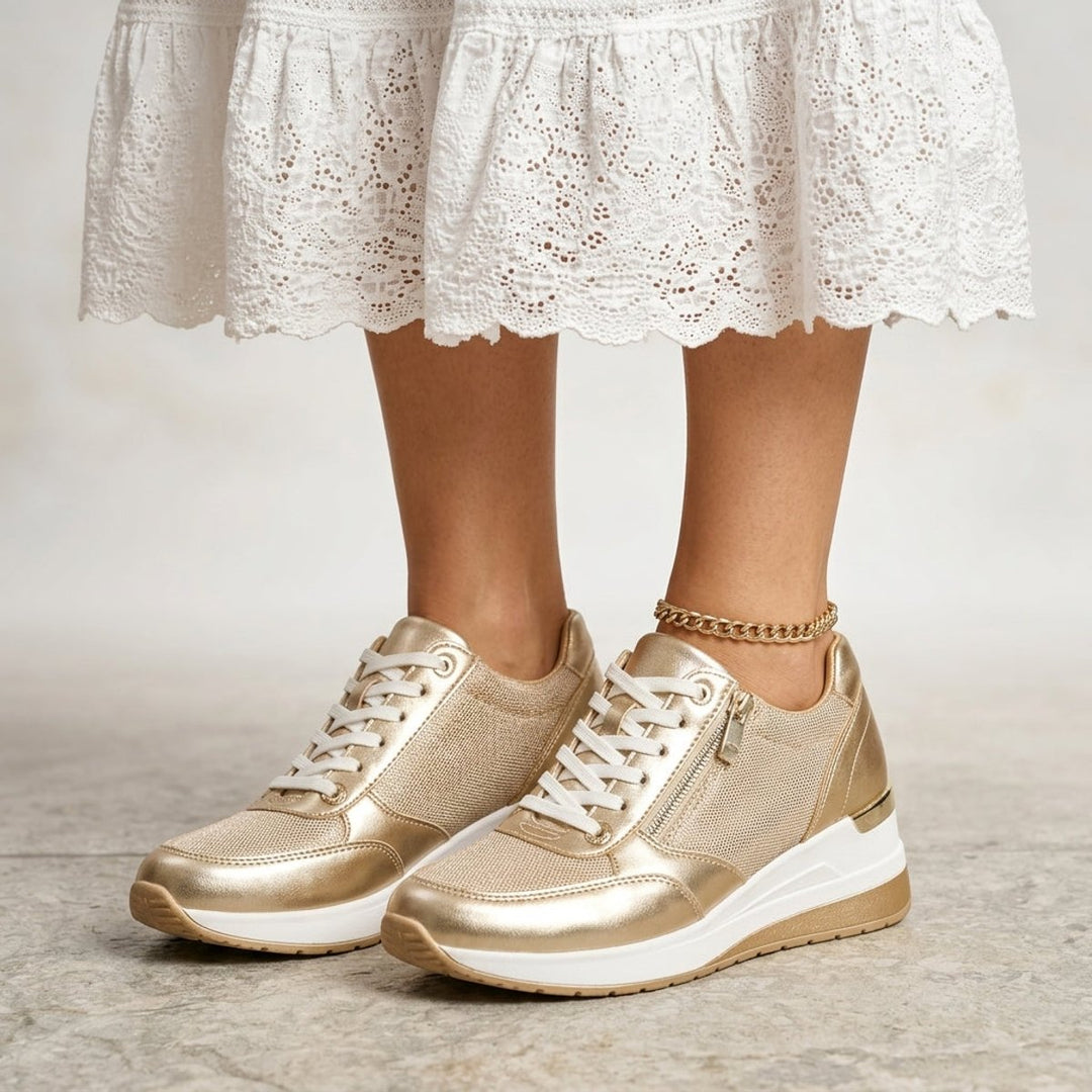 Grace Leren Plateauschoenen met Sleehak