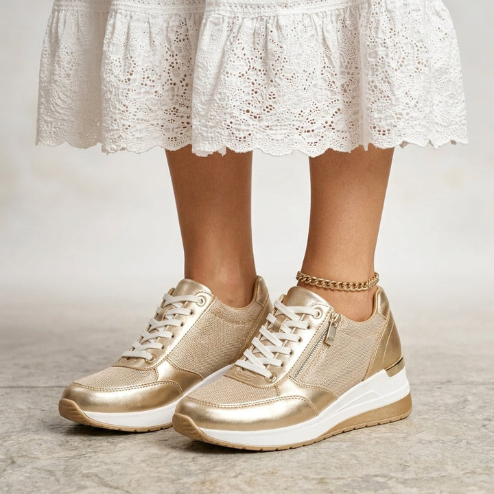 Grace Leren Plateauschoenen met Sleehak