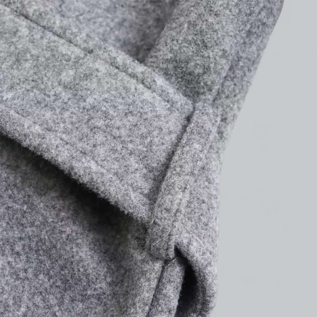 Isla Lange Wollen Trenchcoat met Capuchon