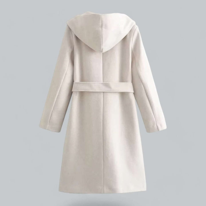 Isla Lange Wollen Trenchcoat met Capuchon