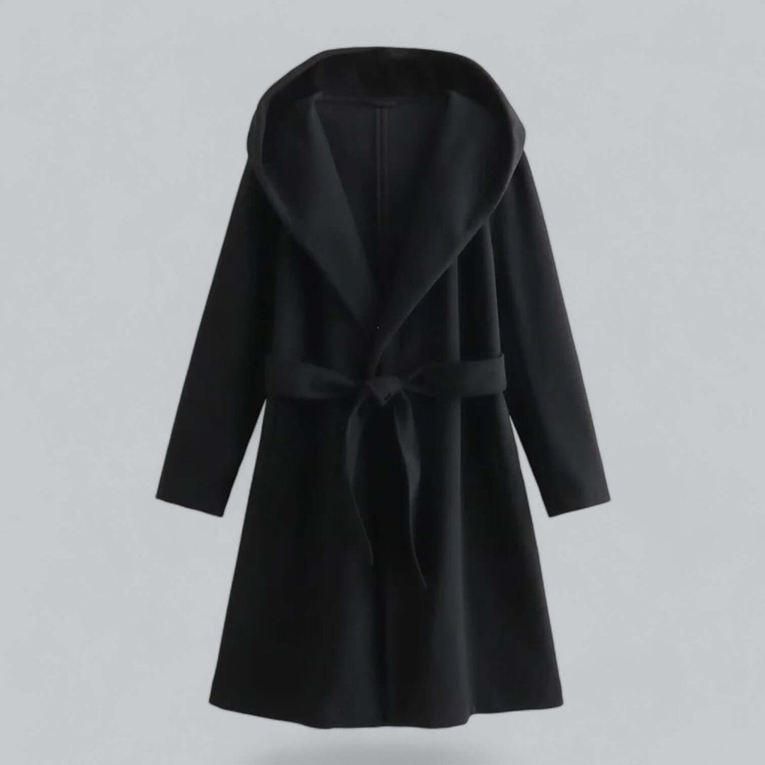 Isla Lange Wollen Trenchcoat met Capuchon
