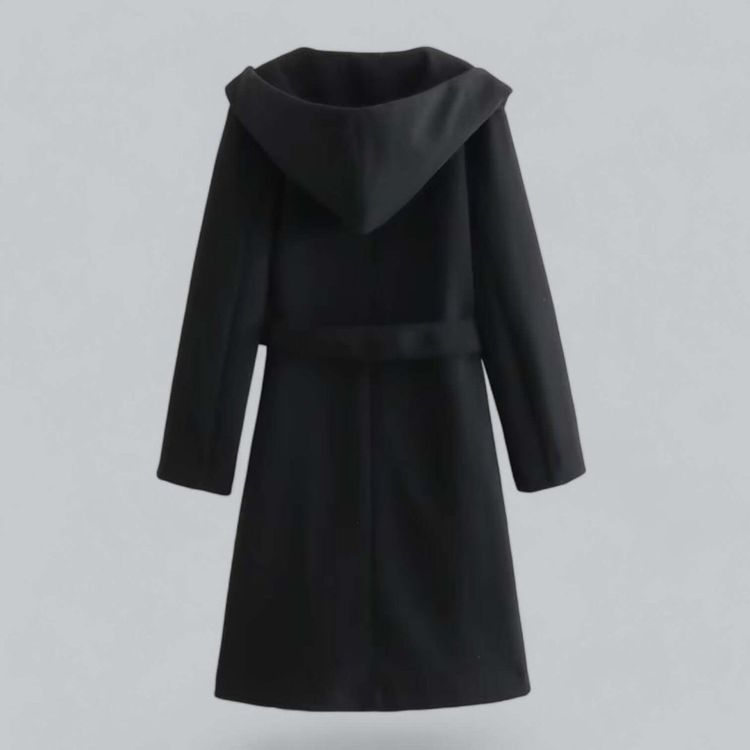 Isla Lange Wollen Trenchcoat met Capuchon