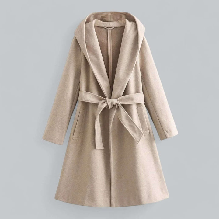 Isla Lange Wollen Trenchcoat met Capuchon