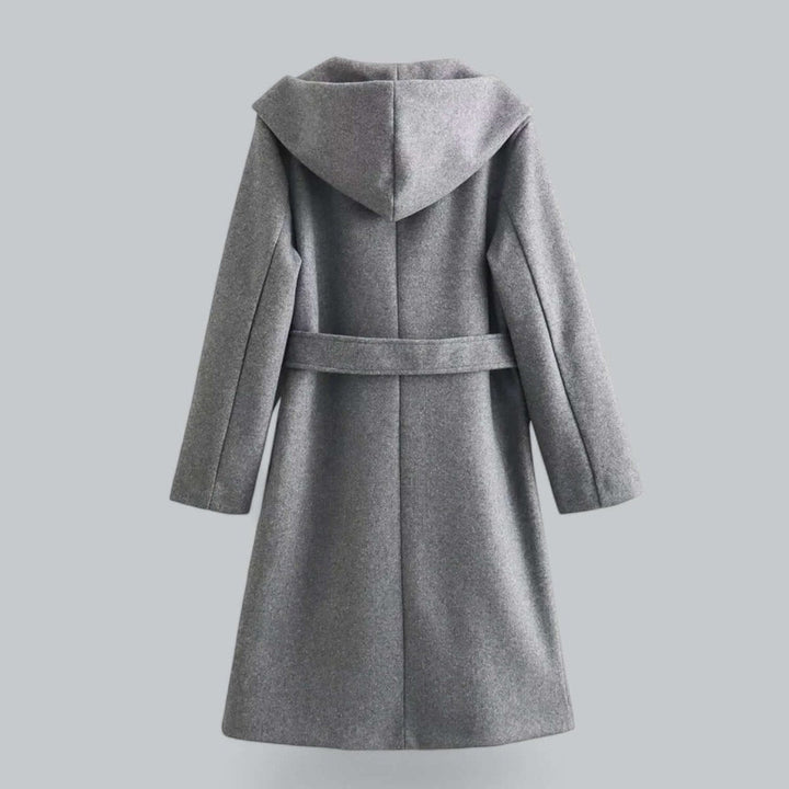 Isla Lange Wollen Trenchcoat met Capuchon